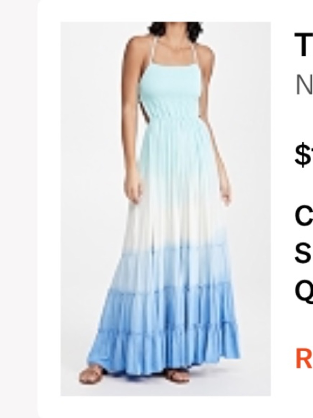 Tiare Hawaii Ombre Maxi Dress in Light Blue and White OS fits all